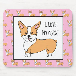 Alfombrilla De Ratón Amo mi Corgi, Personalizado Corgis