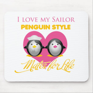 Alfombrilla De Ratón Amo mi estilo del pingüino del marinero