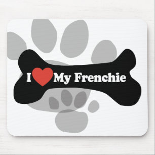 Alfombrilla De Ratón Amo Mi Frenchie - Hueso de perro
