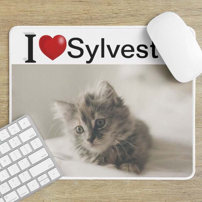 Alfombrilla De Ratón Amo mi gato foto personalizada (Subido por el creador)