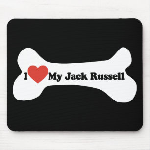 Alfombrilla De Ratón Amo mi Jack Russell - hueso de perro