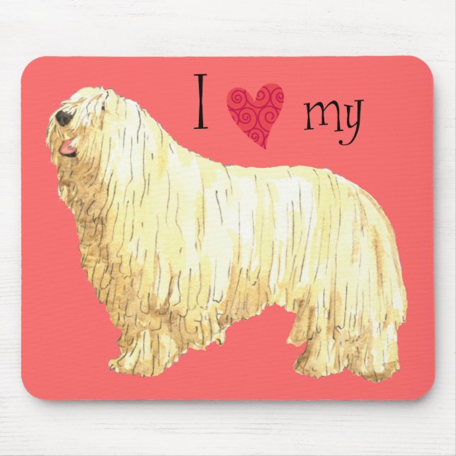 Alfombrilla De Ratón Amo mi Komondor (Frente)
