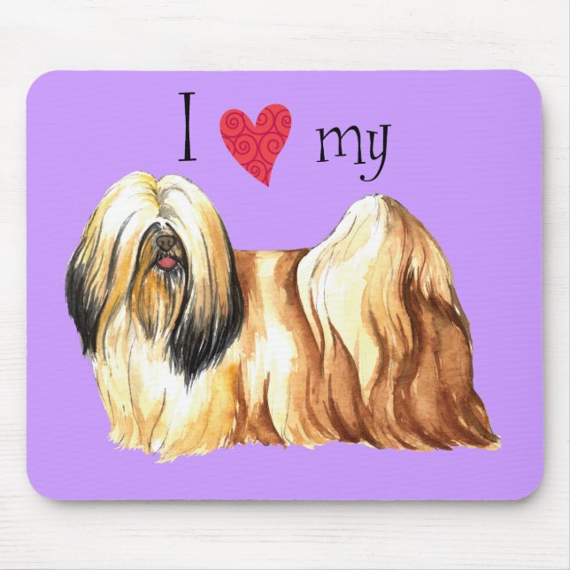Alfombrilla De Ratón Amo mi Lhasa Apso (Frente)