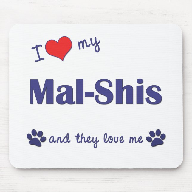 Alfombrilla De Ratón Amo mi Mal-Shis (los perros múltiples) (Frente)