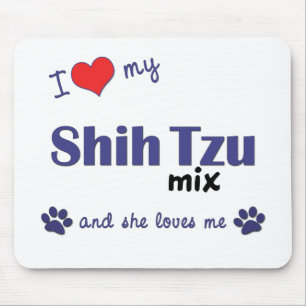 Alfombrilla De Ratón Amo mi mezcla de Shih Tzu (el perro femenino)