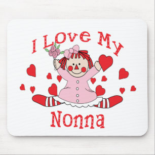Alfombrilla De Ratón Amo mi muñeca y corazones de trapo de Nonna