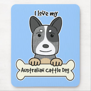 Alfombrilla De Ratón Amo mi perro australiano del ganado