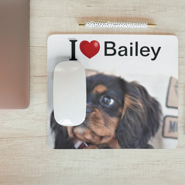 Alfombrilla De Ratón Amo mi perro foto personalizada (Subido por el creador)