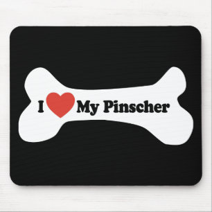 Alfombrilla De Ratón Amo mi Pinscher - hueso de perro