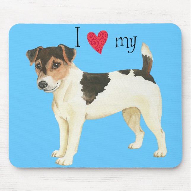 Alfombrilla De Ratón Amo mi Russell Terrier (Frente)