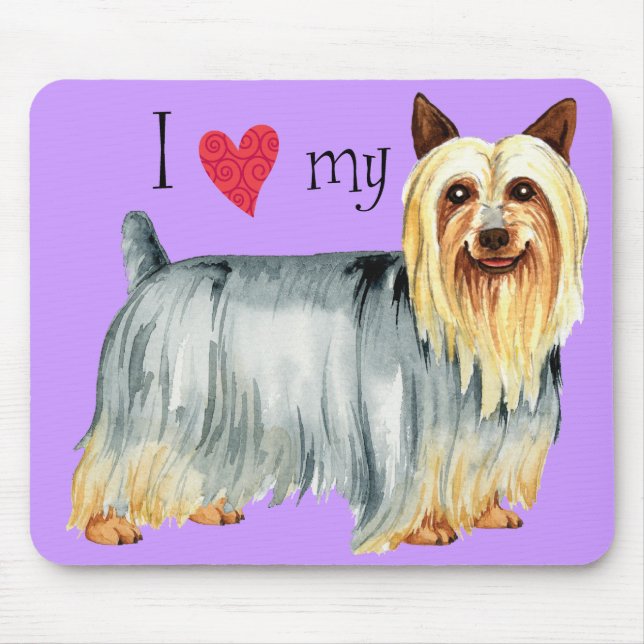 Alfombrilla De Ratón Amo mi Silky Terrier (Frente)