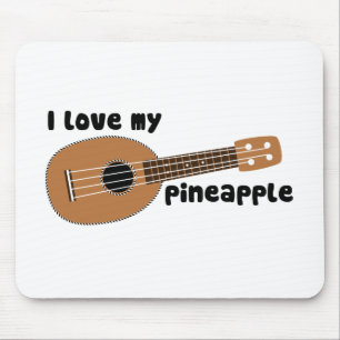 Alfombrilla De Ratón Amo mi Ukulele de la piña