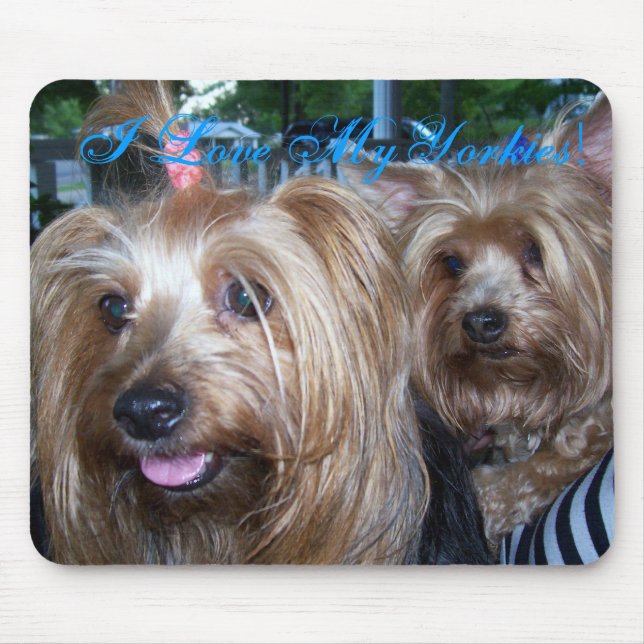 Alfombrilla De Ratón Amo mi Yorkies (Frente)