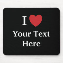 Amo Mousepad Texto personalizado Añadir (2 líneas)