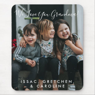 Alfombrilla De Ratón Amo personalizado, foto de la abuela escrita a man