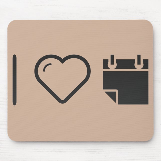 Alfombrilla De Ratón Amo rasgo apagado calendarios (Frente)