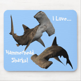Alfombrilla De Ratón ¡Amo… tiburones de Hammerhead! … Mousepad,