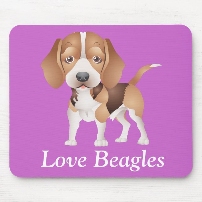 Alfombrilla De Ratón Amor Beagles Perro Cachorro Personalizado Almohadi (Frente)