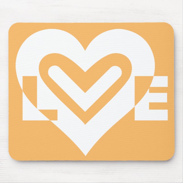 Alfombrilla De Ratón Amor blanco y Naranja (Frente)