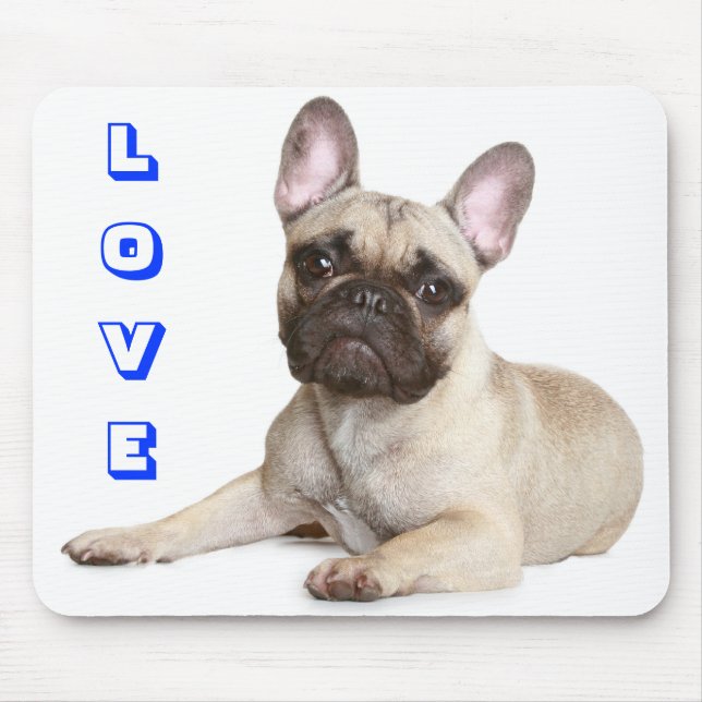 Alfombrilla De Ratón Amor Bulldog francés dulce Perro Mousepad (Frente)