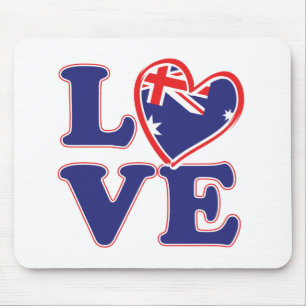 Alfombrilla De Ratón AMOR-con-Australia-Corazón