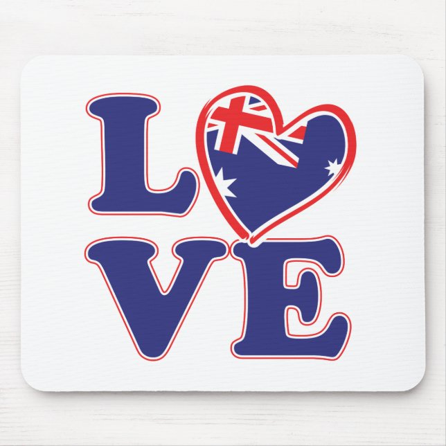Alfombrilla De Ratón AMOR-con-Australia-Corazón (Frente)