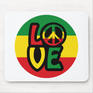 Alfombrilla De Ratón AMOR con símbolo de paz, estilo reggae