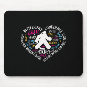 Alfombrilla De Ratón Amor Corazón de portero de hockey para adolescente