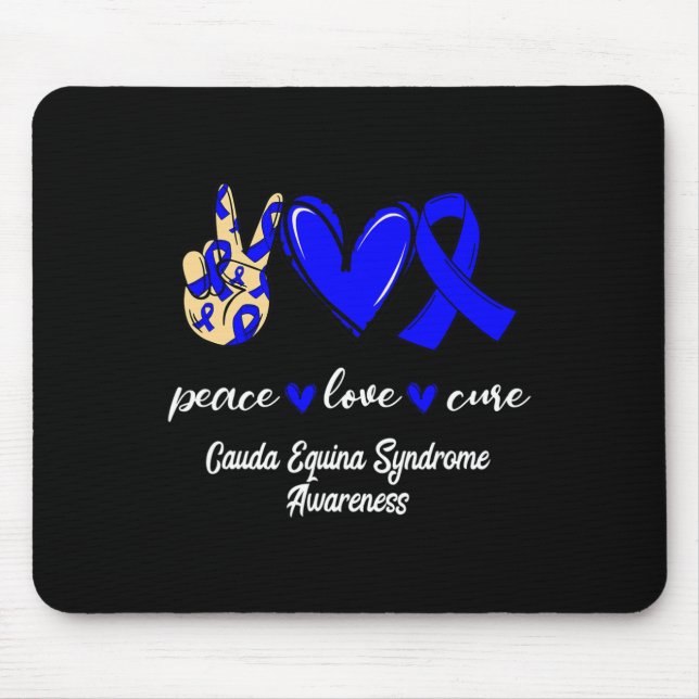 Alfombrilla De Ratón Amor Cure Cauda Síndrome Equina Azul Conciencia (Frente)