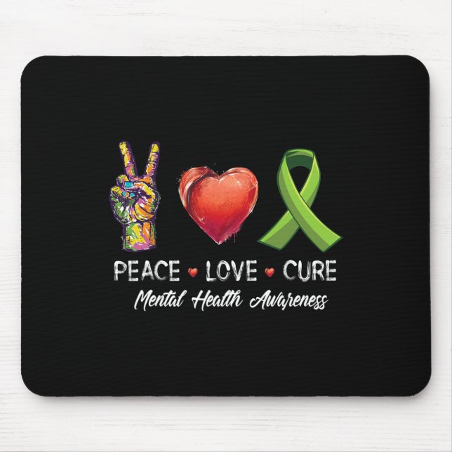 Alfombrilla De Ratón Amor Cure Conciencia sobre la salud mental Hombres (Frente)
