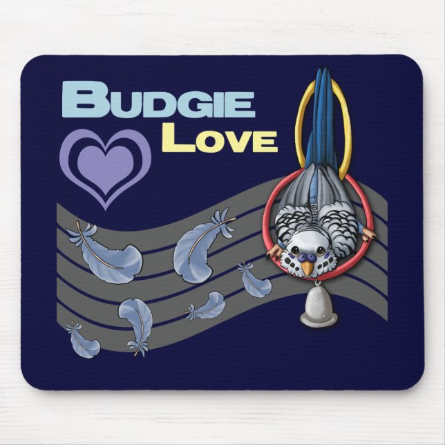 Alfombrilla De Ratón Amor "Cutie" Mousepad de Budgie (Frente)