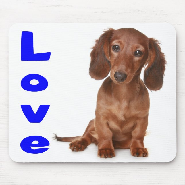 Alfombrilla De Ratón Amor Dachshund Cuppy Dog Mustad Computadora (Frente)