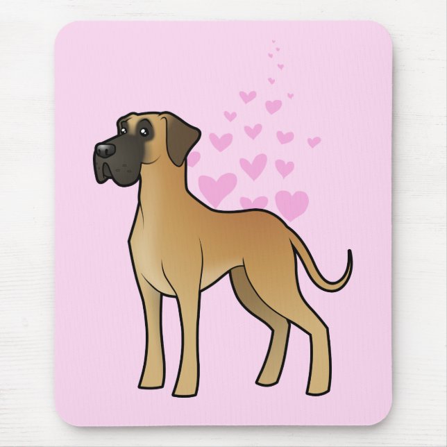 Alfombrilla De Ratón Amor de great dane (Frente)