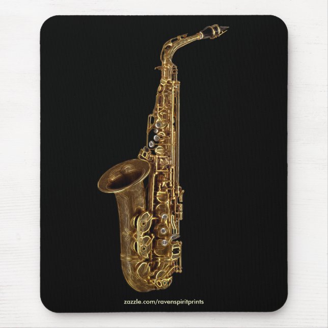 Alfombrilla De Ratón AMOR DE LA MÚSICA SAXOPHONE Mousepad (Frente)
