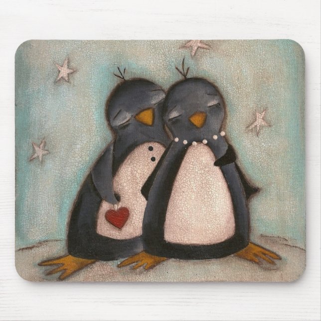 Alfombrilla De Ratón Amor del pingüino - cojín de ratón (Frente)
