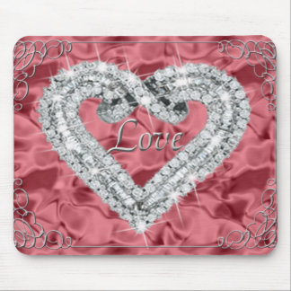Alfombrilla De Ratón Amor Diamante Corazón Rojo Almohadilla del ratón