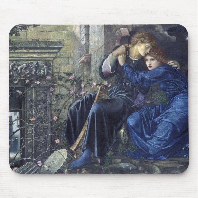 Alfombrilla De Ratón Amor entre las ruinas (de Edward Burne-Jones) (Frente)