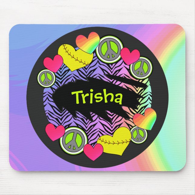 Alfombrilla De Ratón Amor Fastpitch Mousepad de la paz (Frente)