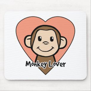 Alfombrilla De Ratón Amor lindo del mono de la sonrisa del clip art del