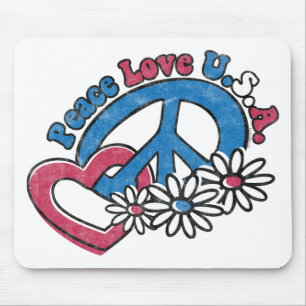 Alfombrilla De Ratón Amor los E.E.U.U. Mousepad de la paz