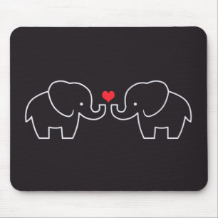 Alfombrilla De Ratón Amor Mousepad del elefante