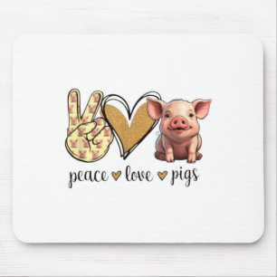 Alfombrilla De Ratón Amor Paz Lindo Mostrar Amante De Cerdos
