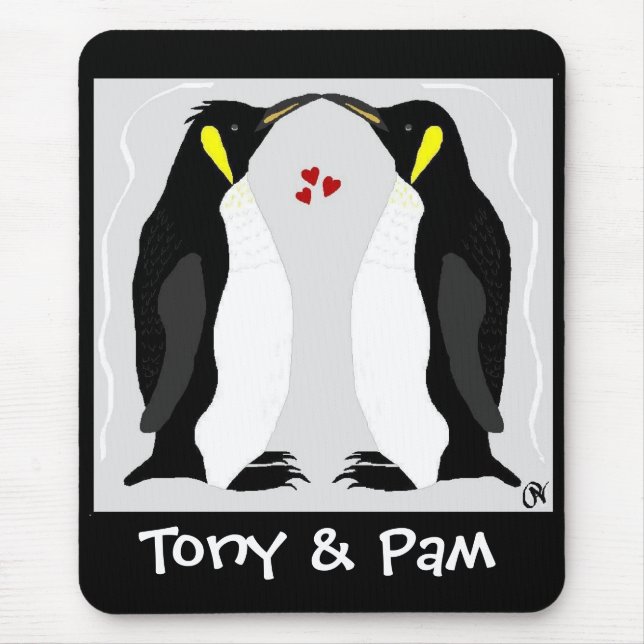 Alfombrilla De Ratón Amor personalizado Mousepad del pingüino (Frente)