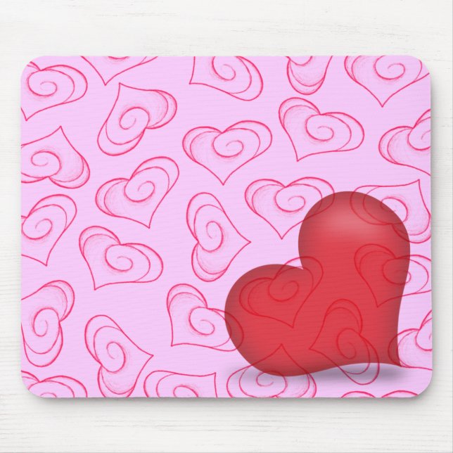 Alfombrilla De Ratón Amor Pinky (Corazón semitransparente) (Frente)