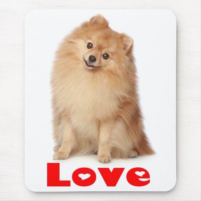 Alfombrilla De Ratón Amor Pomerania Pom Pom Pom Puppy Perro Mousepad (Frente)