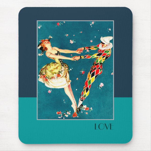 Alfombrilla De Ratón Amor. Regalo El día de San Valentín Art Deco (Frente)