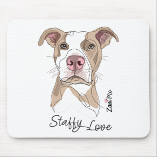 Alfombrilla De Ratón Amor Staffy - Protección Zani Mo
