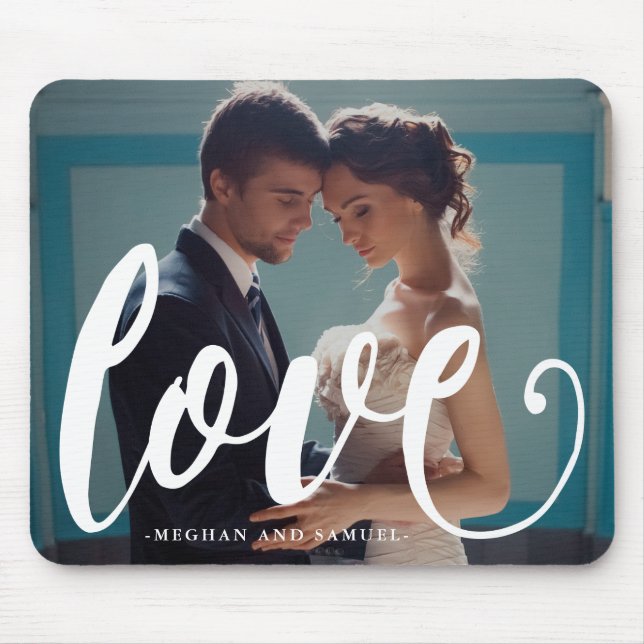 Alfombrilla De Ratón Amor Tipografía y nombres Foto Mousepad (Frente)