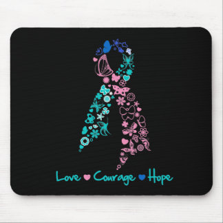 Alfombrilla De Ratón Amor Valor Esperanza Mariposa - Cáncer tiroideo