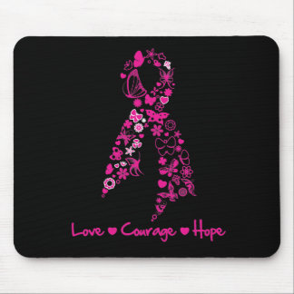 Alfombrilla De Ratón Amor Valor Esperanza Mariposa Cinta - Cáncer de Ma